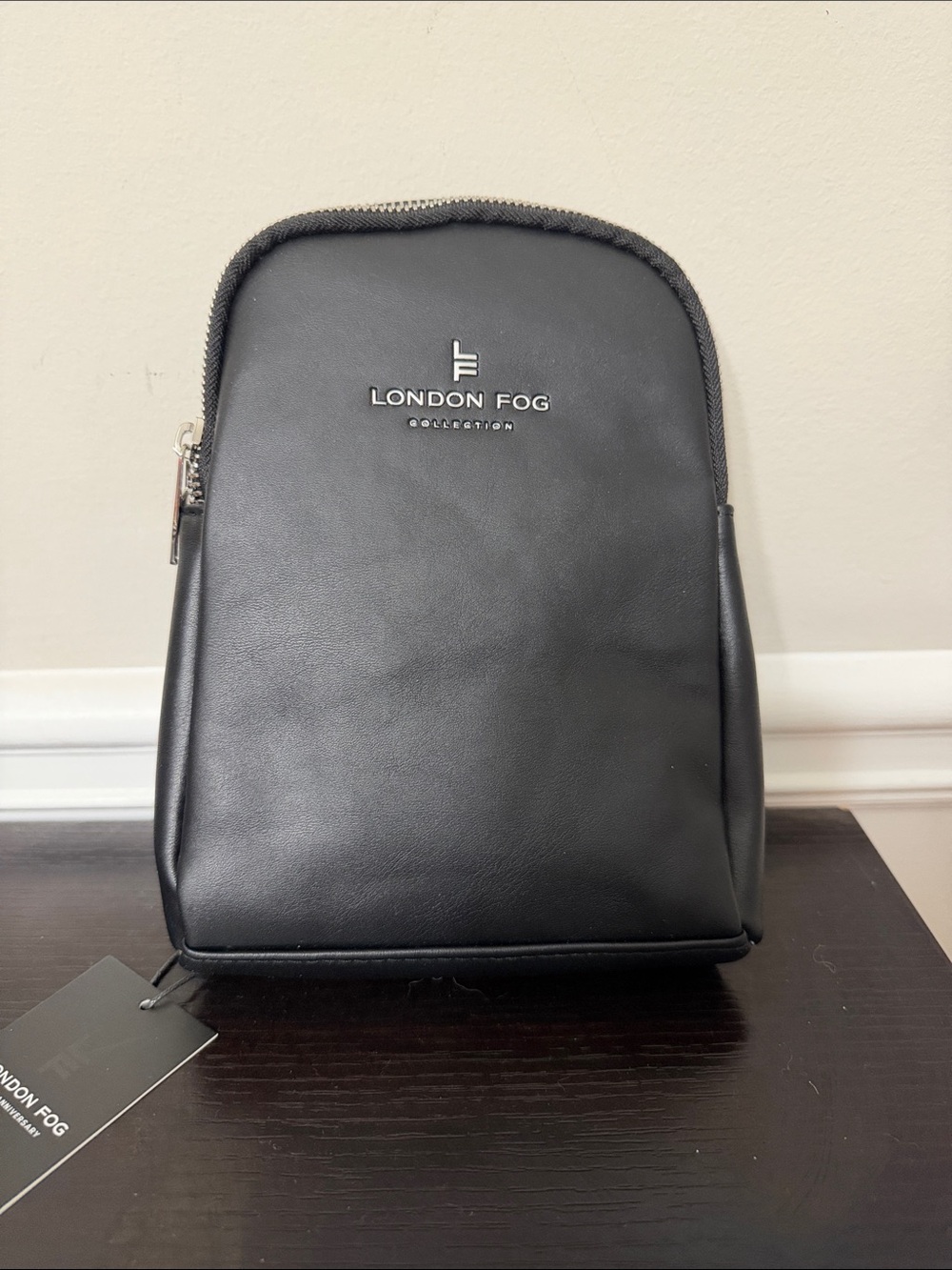 London Fog Black Toiletry Pouch with Silver Accents
